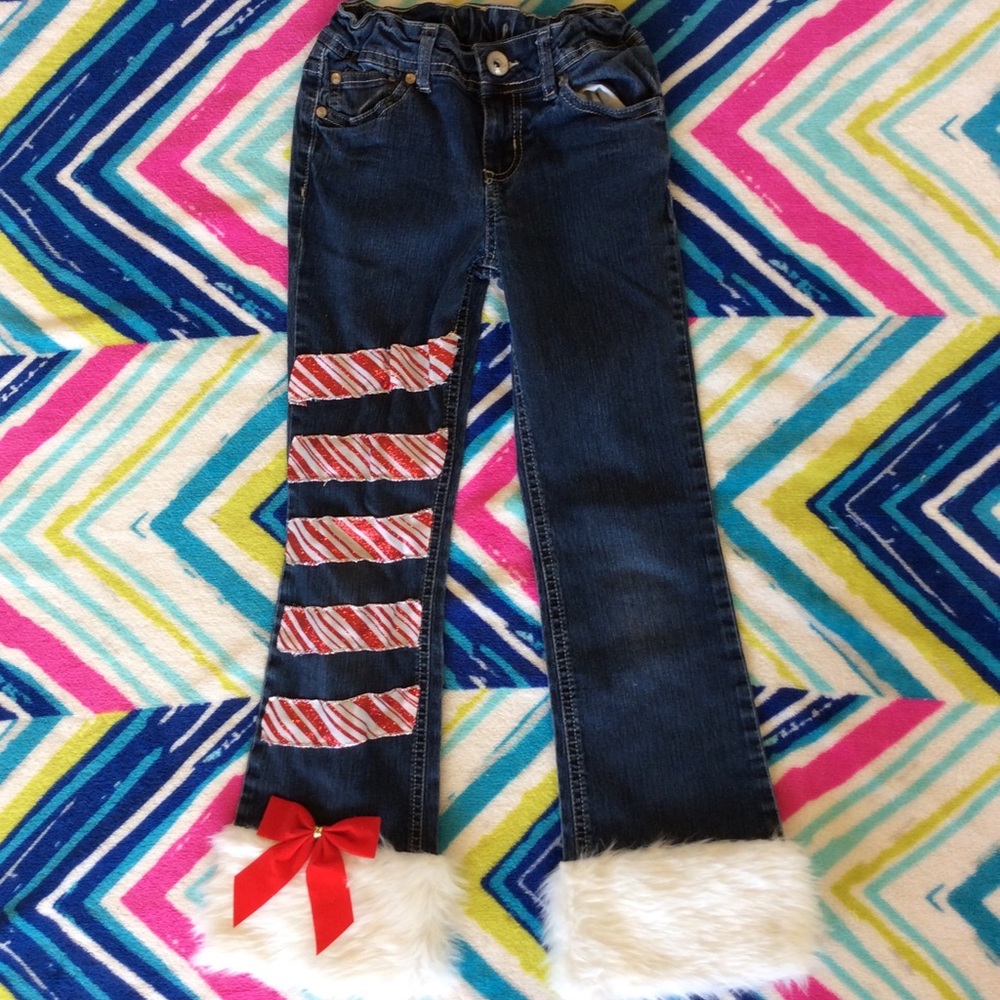 Christmas jeans 8 slim adjustable waist custom